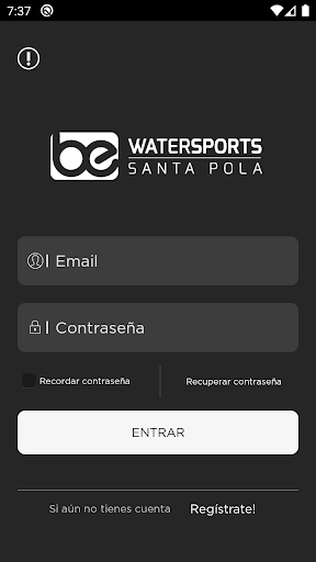 Android application Be Watersports screenshort