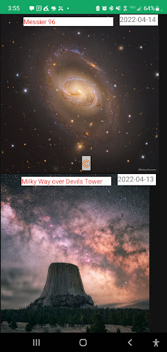 Android application Daily NASA APOD screenshort