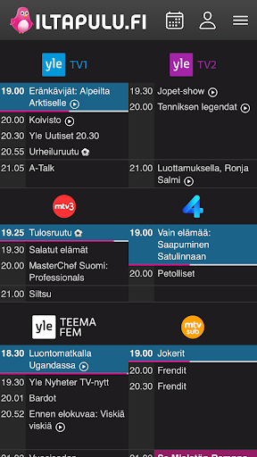 Android application Iltapulu.fi TV-opas screenshort