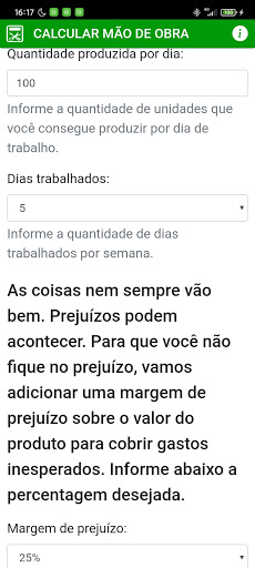 Calcular Mão de Obra