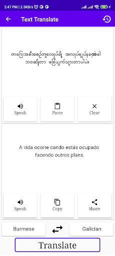 Burmese To Galician Translator Screen 2