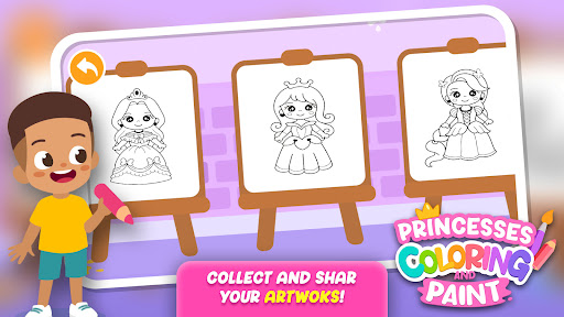 Princesses Coloring Paint Game