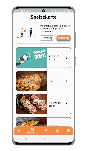 Android application Shivan Pizza screenshort