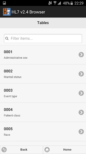 HL7 v2.4 Browser Screenshot