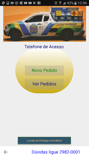 Android application Ligue Express Gás - Prático screenshort