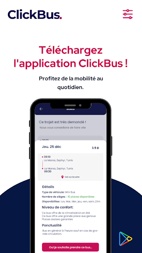 Android application ClickBus - Tunisie screenshort