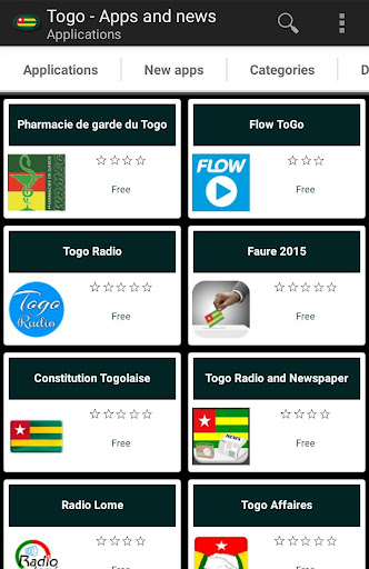 Android application Togo apps screenshort