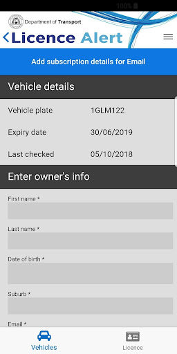 Licence Alert Screen 3