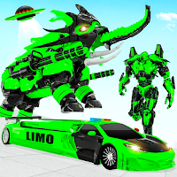 Flying Limo Car Taxi Helicopter Car Robot Games