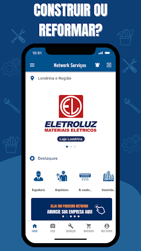 Android application Network Serviços screenshort