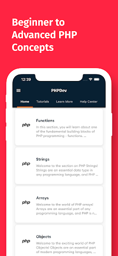 Screenshot of Learn PHP Offline Now - PHPDev