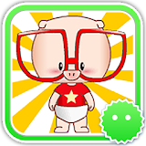 Stickey Pig Wearing Glasses icon