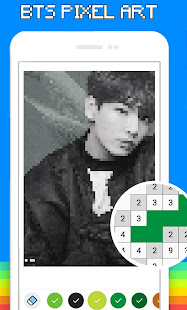 BTS Pixel Art Free Color By Number Coloring Book