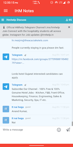 IHM Notes - Jobs Chat Interview and much more