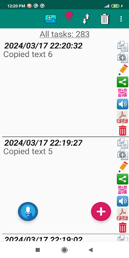 Android application Clipboard CopyPaster screenshort