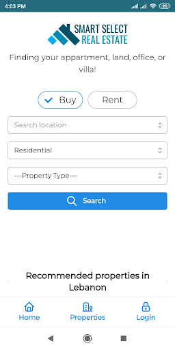 Android application Smart Select Real Estate screenshort