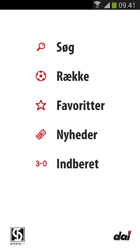 Android application DAI Fodbold screenshort