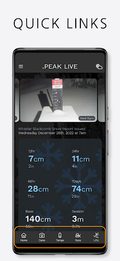 Android application Whistler Peak Live screenshort
