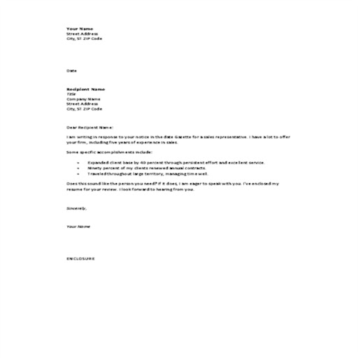 Cover Letter Templates Screen 2