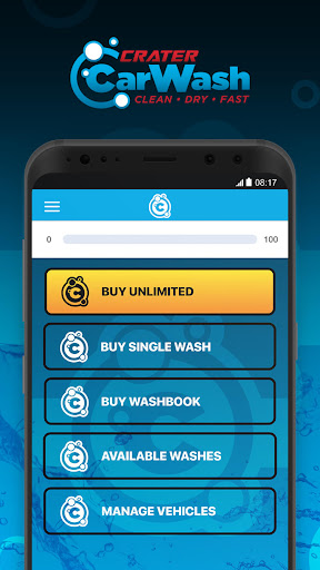 Android application Crater Car Wash screenshort