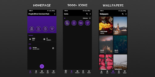 Screenshot of Purple - Silver Line Icon Pack