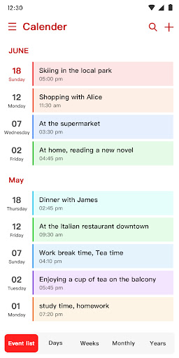 Android application Calendar Planner with Widget screenshort