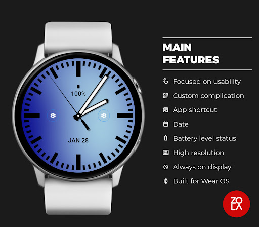 Solid Electric Blue Watch Face Screen 2