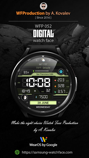 Android application WFP 052 Digital watch face screenshort