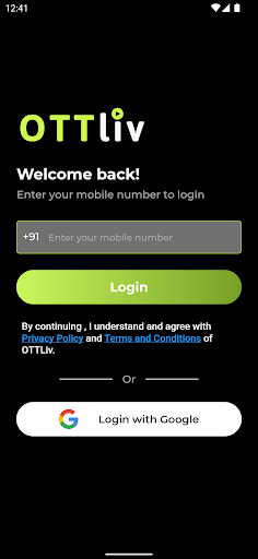 Android application OTTLiv+ screenshort