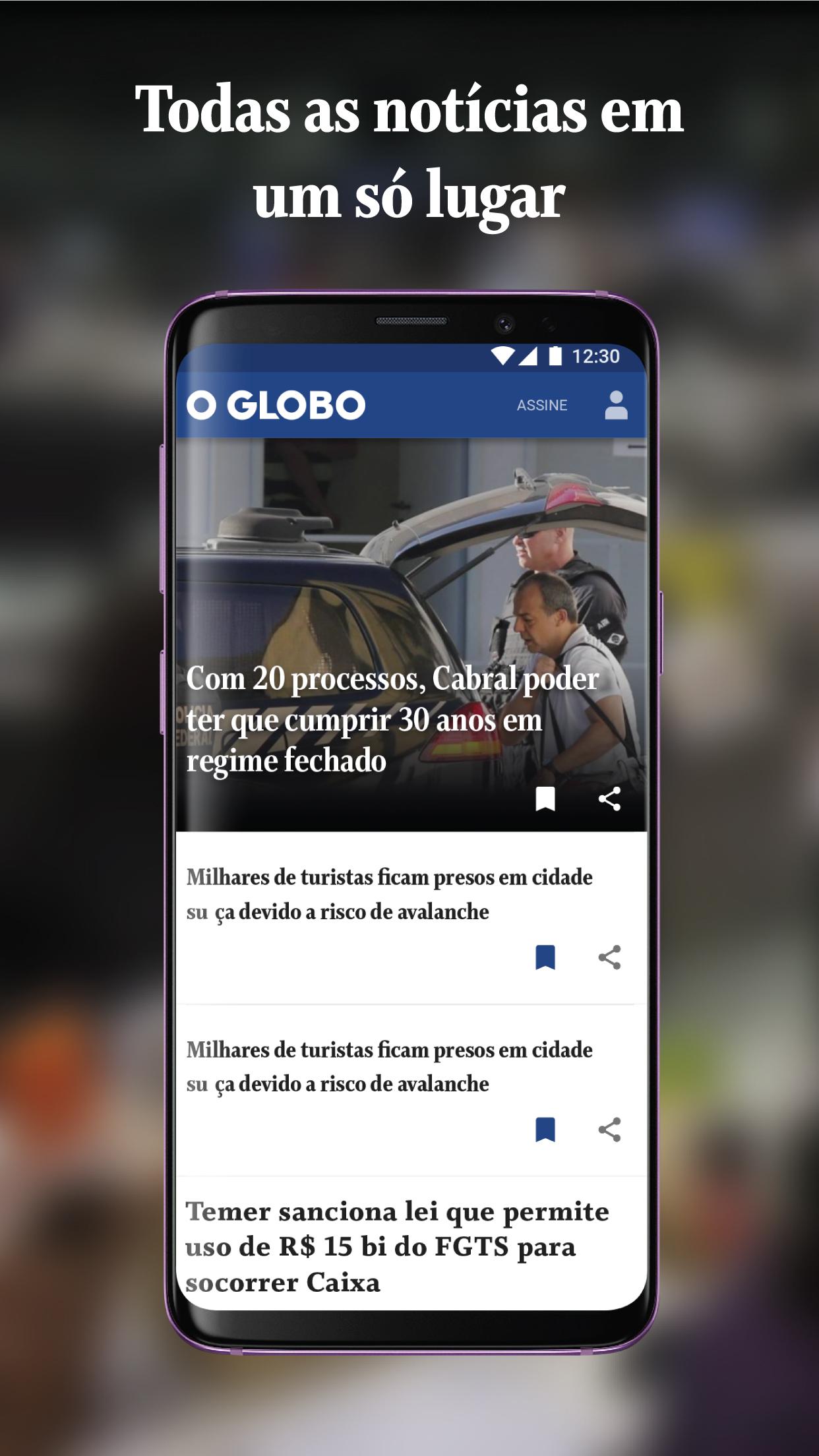 Android application O Globo screenshort