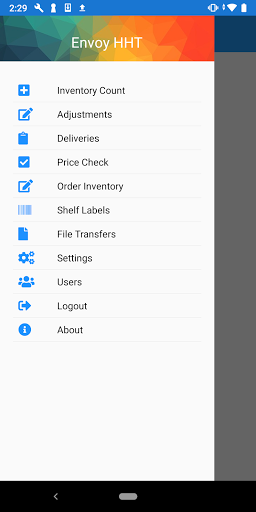 Android application PDI/Envoy HHT Application screenshort