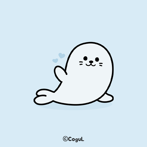 카카오톡 테마 - 아기 물개_스카이 블루 logo