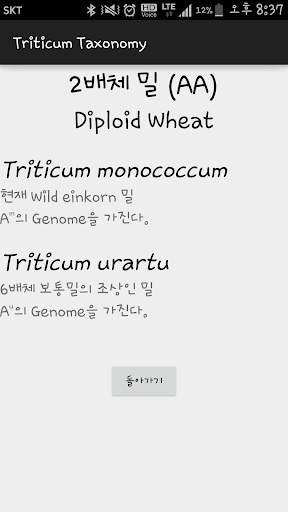 Android application Triticum Taxonomy screenshort
