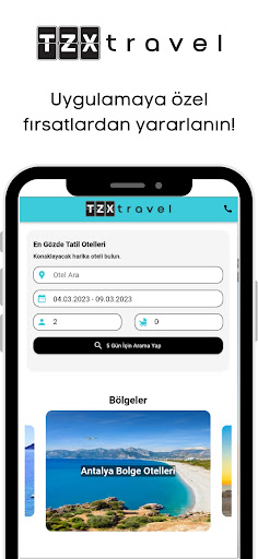 Android application TZX TRAVEL screenshort