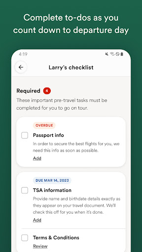 Screenshot of EF Go Ahead Tours