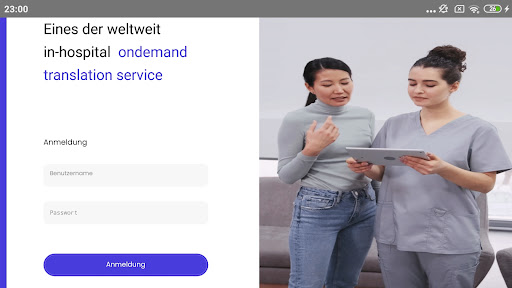 Android application Translatly Gesundheitspersonal screenshort