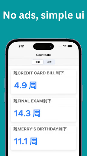 Screenshot of Countdate - Date count down/up