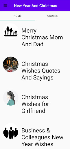 Android application New Year And Christmas Quotes screenshort