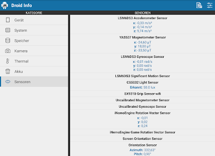 Droid Hardware Info Screenshot