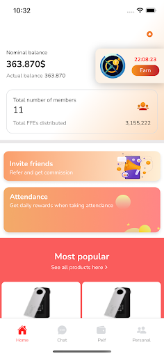 Android application FFE COIN screenshort