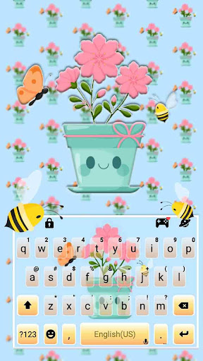 Cute Flower Pot Keyboard Theme Screen 2