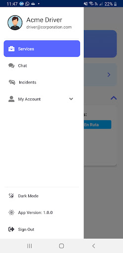 Android application SERVIGO screenshort