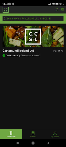Android application Corporate Catering Services screenshort