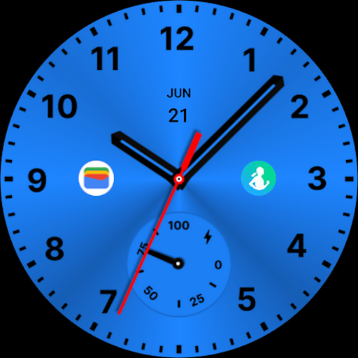 Metallic Blue Watch Face Logo
