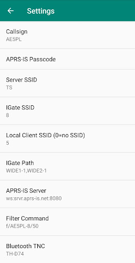 javAPRSSrvr IGate Screen 2