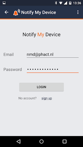 Android application Notify My Device screenshort