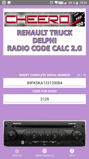 Android application RADIO CODE for RENAULT TRUCK screenshort
