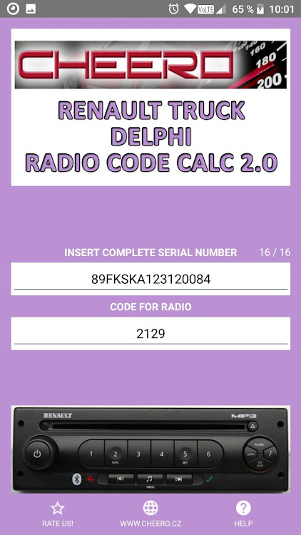 RADIO CODE for RENAULT TRUCK - 1.0.2 - (Android)