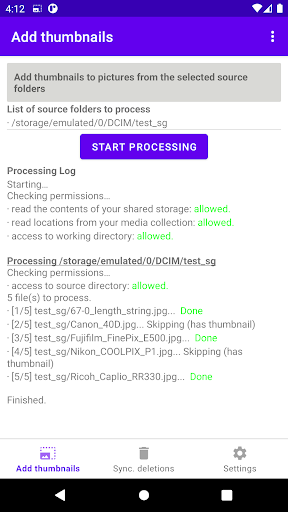 Android application Exif Thumbnail Adder screenshort