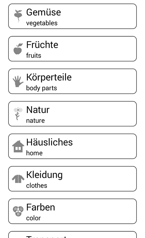 Android application Learn and play. German words - vocabulary & games screenshort